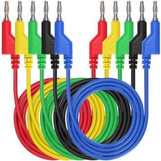 OEM Cable De Test - Silicona Cobre 4 Mm - 1 M - 1000 V 15 A - Para Multimetro Y Pruebas Electronicas - Lote De 5
