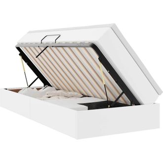 vidaXL Storage Bed with Mattress White 100 x 200 cm Faux Leather vidaXL