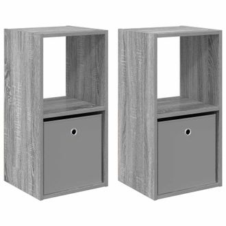 vidaXL Mesita De Noche 2 Pcs Gris Sonoma 35 X 32 X 68,5 Cm Vidaxl