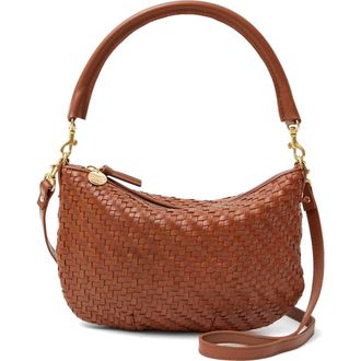 Clare Vivier Petit Moyen Woven Messenger Bag in Hazelnut Woven Zig Zag at Nordstrom