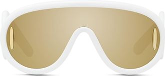 Loewe x Paulas Ibiza 56mm Mask Sunglasses in Ivory /Brown Mirror at Nordstrom