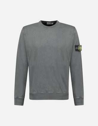 Stone Island Mens Stone Island Old Effect Crewneck Sweatshirt Charcoal Grey - Size: 38