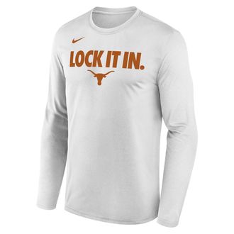 Nike Texas 2026 On-Court Bench Nike Mens Dri-FIT College Long-Sleeve T-Shirt in White | M22284P870TXUN-WHT