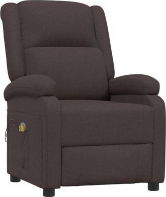 vidaXL Vidaxl - Sill&oacute;n De Masaje El&eacute;ctrico Tela Marr&oacute;n Oscuro