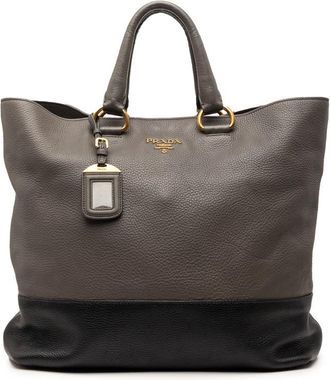 Prada Pre-owned Prada Bicolor Vitello Daino Open Convertible Tote Ladies ACFHG341XY460ZVF