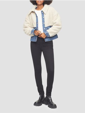 Calvin Klein Womens High Rise Skinny Fit Comfort Stretch Jeans - Black - 24