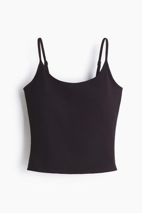 H&M Integral-bra Sports Strappy Top With Softmove in Black at Nordstrom, Size Xx-Large