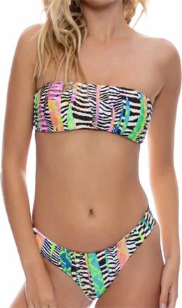 Luli Fama Disco Free Form Bandeau Bikini Top In Multi