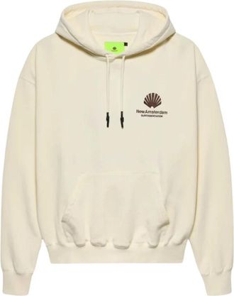 New Amsterdam Surf Association Logo Hoodie - Heren - Hoodies - Beige - L - Katoen - Hoodies & sweatvesten