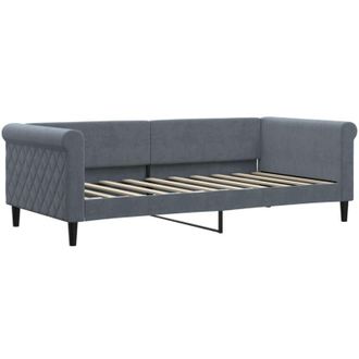 vidaXL Sof&aacute; Cama Terciopelo Gris Oscuro 90x190 Cm Vidaxl
