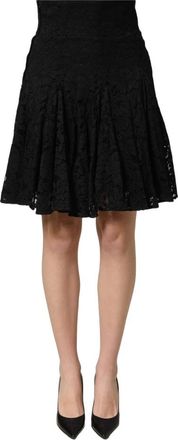 Dolce & Gabbana Lace Miniskirt - Dames - Korte rokken - Zwart - M - Katoen - Rokken