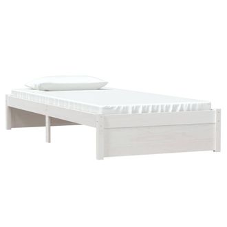 Berkfield Home Beautiful Bed Frame White Solid Wood 90x200 cm