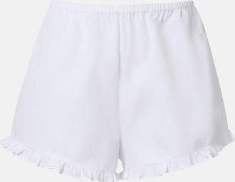 Hunza G Frill cotton poplin shorts