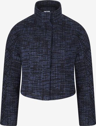 Akris Schmale Jacke aus Denim-Tweed mit Stehkragen