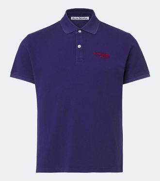 Acne Studios Logo printed cotton piqu&eacute; polo shirt