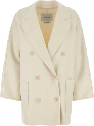 Max Mara Orma Double-Breasted Coat - Dames - Mantel - Wit - 2XS - Jassen