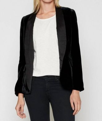 Joie Mehira Velvet Jacket In Caviar