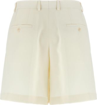 Brioni Womens White Silk Bermuda Shorts