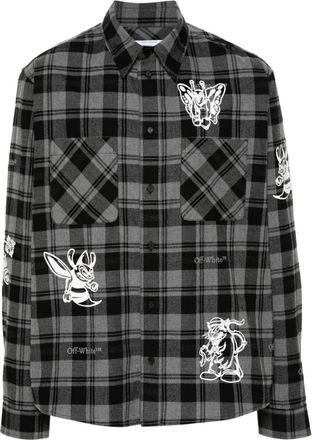 Off-white Character Check shirt - men - Cotton - 46 - Black