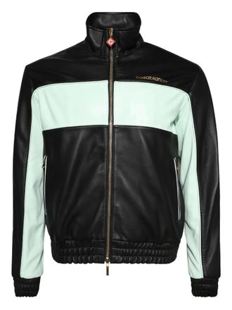 Casablanca panelled leather jacket - Black
