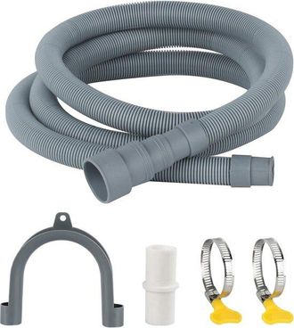 OEM Extensi&oacute;n Universal Para Manguera De Desag&uuml;e - 1 M X 30 Mm - Apta Para Lavadoras Y Lavavajillas - Incluye Acoplamiento Y Kit De Montaje - Gris