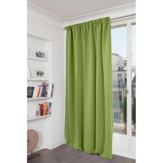 MOONDREAM Cortina t&eacute;rmica opaca trabilla fruncida verde MC566 140x260