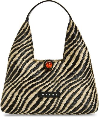 Marni Mini Stripe Top Handle Bag in 00N99 Black at Nordstrom