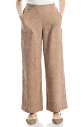 Max Studio Textured Woven Wide Leg Pants in Heather Mushroom at Nordstrom Rack, Size X-Large