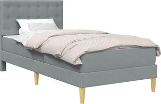 vidaXL Estructura De Cama Con Colch&oacute;n Gris Claro 100 X 200 Cm Tela Vidaxl