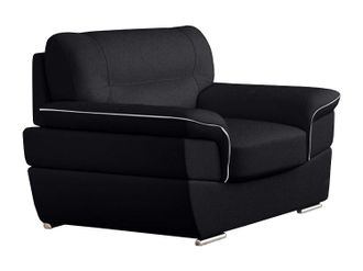 Vente-Unique Sill&oacute;n de piel THIBAULT - Negro