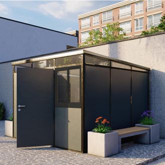 Dmora Caseta De Jard&iacute;n Sucre, Piso Antideslizante, Con Claraboya, Modular, Techo 1 Pendente Hecho En Italia, Material Del Techo En Pl&aacute;stico