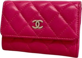 Chanel Pre-owned Wallets, female, Pink, Size: ONE SIZE Pre-owned Business card case