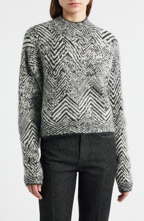 BOSS Faclina Mock Neck Sweater in Monochrome Herringbone at Nordstrom Rack, Size Medium