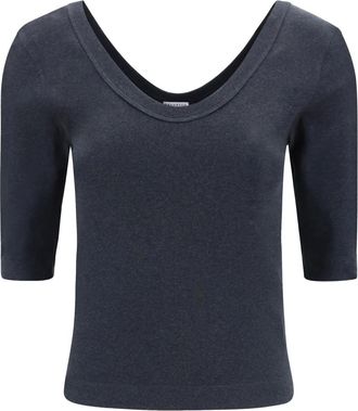 Brunello Cucinelli T-shirt a coste - Grigio
