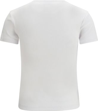 Off-white Womens Off Stamp Rib Basic T-Shirt White-Black Cotton; Elastane T-Shirts And Polos