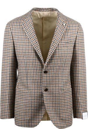 Lubiam Rounded Jacket with Classic Checkered Pattern