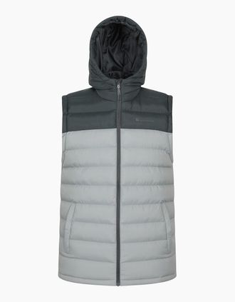 Mountain Warehouse Mens Mountain Warehouse Mens Seasons Hooded Padded Gilet - Grey - Size: 46/Regular
