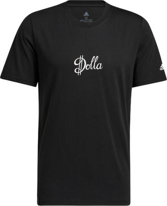 adidas Mens adidas Alphabet Printing Sports Round Neck Short Sleeve Black T-Shirt HG4424