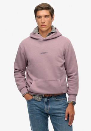 Superdry Kapuzensweatshirt SUPERDRY MICRO LOGO HOOD, Herren, Gr. XXL, dry elderberry, angeraute Sweatware, Obermaterial: 80% Baumwolle, 20% Polyester, unifarbe