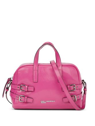 Karl Lagerfeld buckle faux-leather bowling bag - women - Polyurethane - OS - Pink