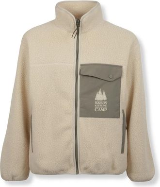 Maison Kitsun&eacute; Casual Fleece Jacket - Heren - Zomerjassen - Beige - XL - Polyester - Jassen