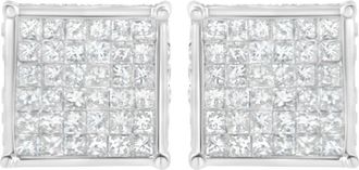 House of Brilliance 10K White Gold 2ct TDW PrincessComposite Diamond Stud Earring at Nordstrom