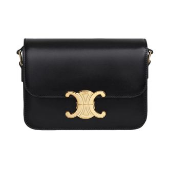 Celine Cross Body Bags, female, Black, ONE SIZE, Teen Triomphe Shoulder Bag