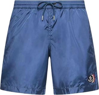 Moncler Logo Patch Zwemshorts - Heren - Strandmode - Blauw - S - Nylon - Badmode