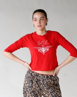 Daydreamer La Daydreaming Raglan Tee In Red
