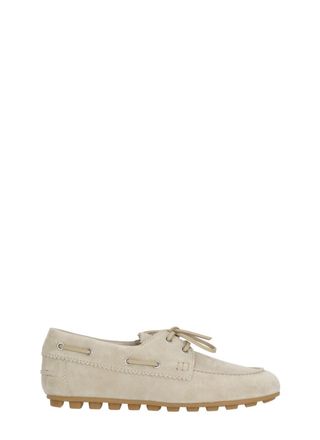 Hogan Beige Olympia Laced Suede Loafers