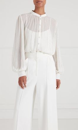 Temperley London Villanelle Shirt in Ivory at Nordstrom, Size 10