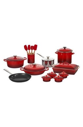 LE CREUSET 20-Piece Mixed Material Cookware Set in Cerise at Nordstrom