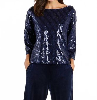 Jude Connally Dora Top In Diamond Navy