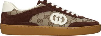Gucci Hombres Deportivas Tejido Beige/Marr&oacute;n